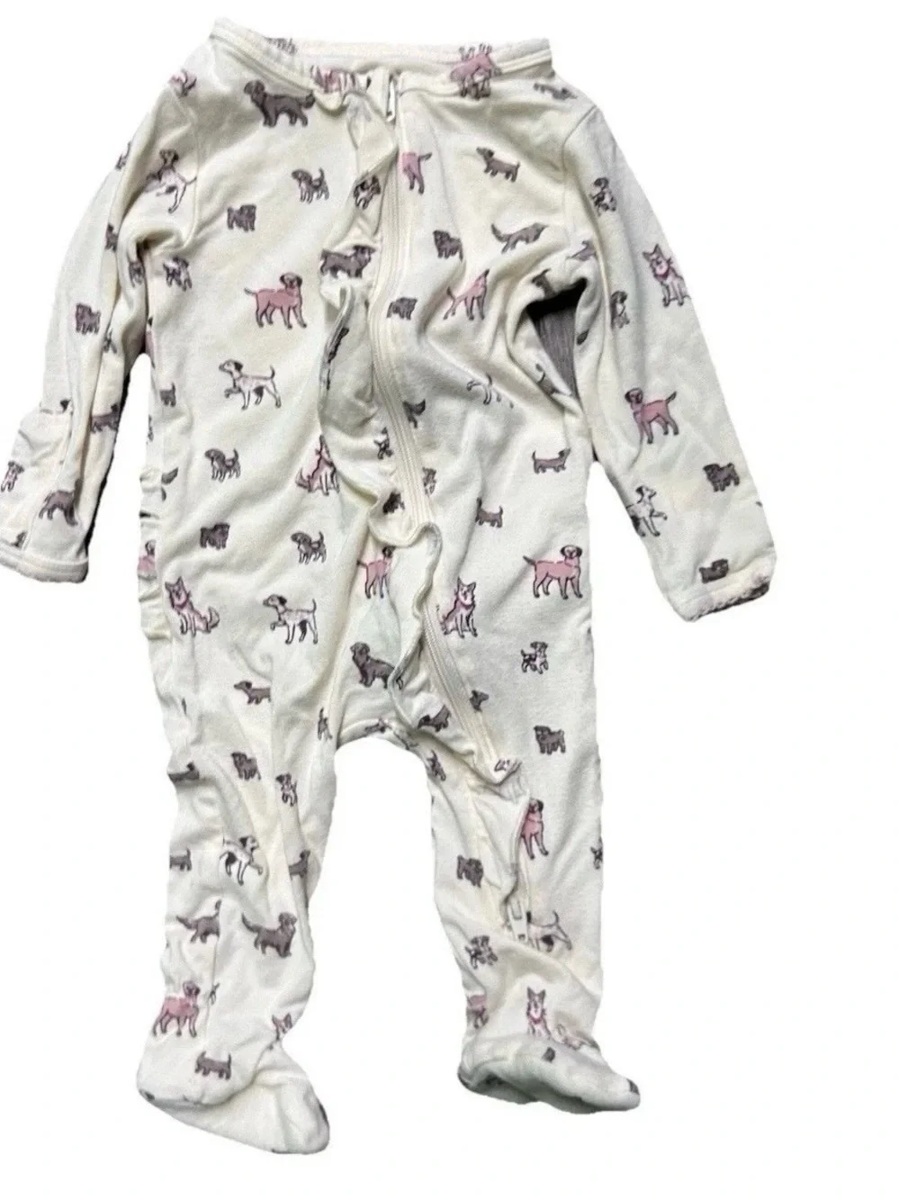 Baby Girl Footie Pajamas Animal Floral Fleece Bunting Size 3-6 Months